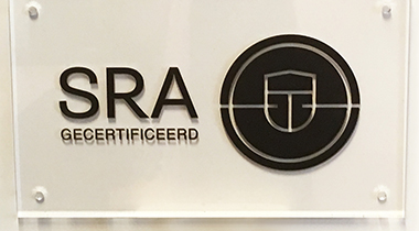 Logobord SRA gecertificeerd